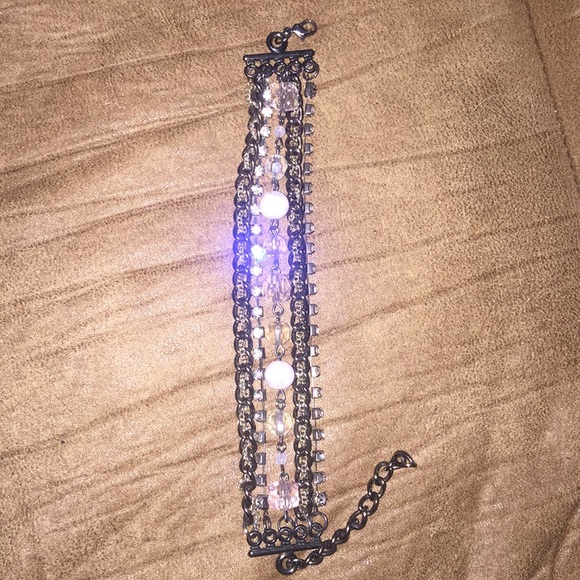 Multi Beads And Chain Clasp Bracelet - Picture 2 of 7